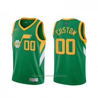 Maillot Utah Jazz Personnalise Earned 2020-21 Vert