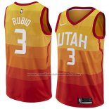 Maillot Utah Jazz Ricky Rubio #3 Ville 2017-18 Orange