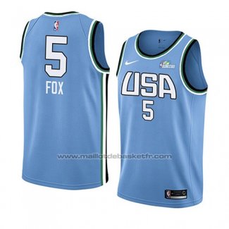 Maillot 2019 Rising Star De'aaron Fox #5 USA Bleu