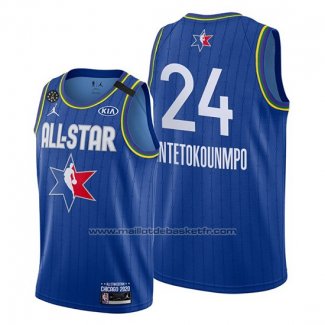 Maillot All Star 2020 Milwaukee Bucks Giannis Antetokounmpo #24 Bleu