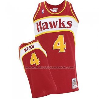 Maillot Atlanta Hawks Spud Webb #4 Retro Rouge