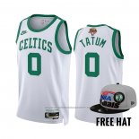 Maillot Boston Celtics Jayson Tatum #0 75th Anniversary 2022 NBA Finals Blanc