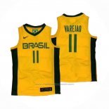 Maillot Brasil Anderson Varejao #11 2019 FIBA Baketball World Cup Jaune