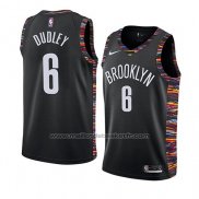 Maillot Brooklyn Nets Jarojo Dudley #6 Ville 2018-19 Noir