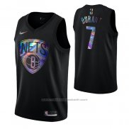 Maillot Brooklyn Nets Kevin Durant #7 Iridescent Logo Noir