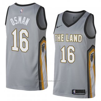 Maillot Cleveland Cavaliers Cedi Osman #16 Ville 2018 Gris