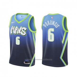 Maillot Dallas Mavericks Kristaps Porzingis #6 Ville 2019-20 Bleu