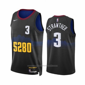 Maillot Denver Nuggets Julian Strawther #3 Ville 2023-24 Noir