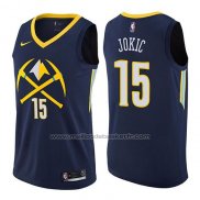 Maillot Denver Nuggets Nikola Jokic #15 Ville 2017-18 Bleu