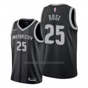 Maillot Detroit Pistons Derrick Rose #25 Ville Noir