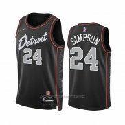 Maillot Detroit Pistons Zavier Simpson #24 Ville 2023-24 Noir