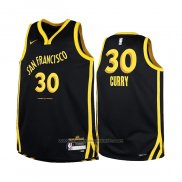 Maillot Enfant Golden State Warriors Stephen Curry #30 Ville 2023-24 Noir