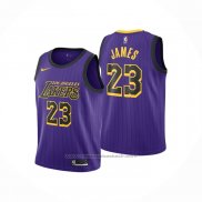 Maillot Enfant Los Angeles Lakers LeBron James #23 Ville 2019-20 Volet