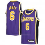 Maillot Enfant Los Angeles Lakers LeBron James #6 Statement Volet