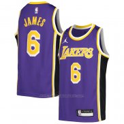 Maillot Enfant Los Angeles Lakers LeBron James #6 Statement Volet