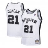 Maillot Enfant San Antonio Spurs Tim Duncan #21 Mitchell & Ness 1998-99 Blanc