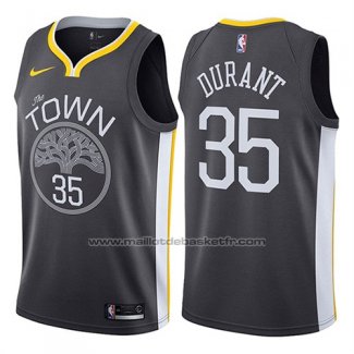 Maillot Golden State Warriors Kevin Durant #35 Statement 2017-18 Noir