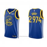 Maillot Golden State Warriors Stephen Curry 2974th 3 Points Bleu