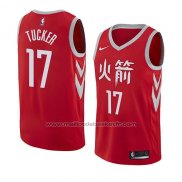 Maillot Houston Rockets P.j. Tucker #17 Ville 2018 Rouge