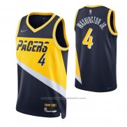 Maillot Indiana Pacers Duane Washington JR. #4 Ville 2021-22 Bleu