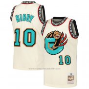 Maillot Memphis Grizzlies Mike Bibby #10 Mitchell & Ness Chainstitch Creme