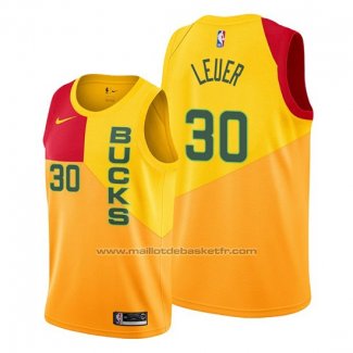 Maillot Milwaukee Bucks Jon Leuer #30 Ville Jaune