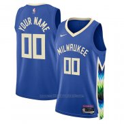 Maillot Milwaukee Bucks Personnalise Ville 2022-23 Bleu