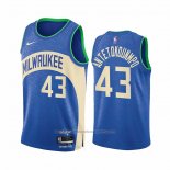 Maillot Milwaukee Bucks Thanasis Antetokounmpo #43 Ville 2023-24 Bleu