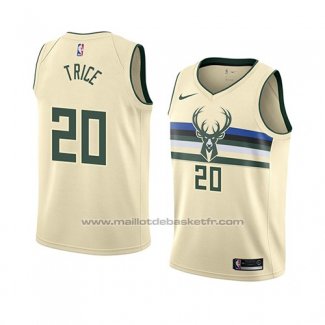 Maillot Milwaukee Bucks Travis Trice #20 Ville 2018 Crema