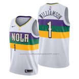 Maillot New Orleans Pelicans Zion Williamson #1 Ville 2019-20 Blanc