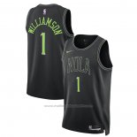 Maillot New Orleans Pelicans Zion Williamson #1 Ville 2023-24 Noir