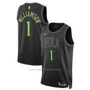 Maillot New Orleans Pelicans Zion Williamson #1 Ville 2023-24 Noir