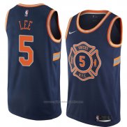 Maillot New York Knicks Courtney Lee #5 Ville 2018 Bleu