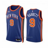 Maillot New York Knicks RJ Barrett #9 Ville 2023-24 Bleu
