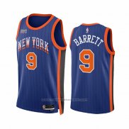 Maillot New York Knicks RJ Barrett #9 Ville 2023-24 Bleu