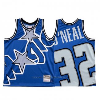 Maillot Orlando Magic Shaquille O'neal #32 Mitchell & Ness Big Face Bleu