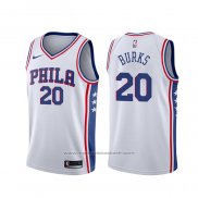 Maillot Philadelphia 76ers Alec Burks #20 Association Blanc