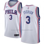 Maillot Philadelphia 76ers Allen Iverson #3 Association 2017-18 Blanc