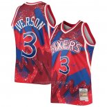 Maillot Philadelphia 76ers Allen Iverson #3 Mitchel & Ness 1997-98 Rouge