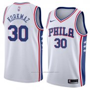 Maillot Philadelphia 76ers Furkan Korkmaz #30 Association 2018 Blanc