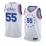 Maillot Philadelphia 76ers Greg Monroe #55 Earned 2018-19 Blanc