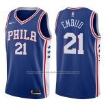 Maillot Philadelphia 76ers Joel Embiid #21 2017-18 Bleu