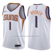 Maillot Phoenix Suns Devin Booker #1 2017-18 Blanc