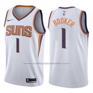 Maillot Phoenix Suns Devin Booker #1 2017-18 Blanc