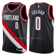 Maillot Portland Trail Blazers Damian Lillard #0 2017-18 Noir