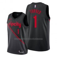 Maillot Portland Trail Blazers Evan Turner #1 Ville 2019 Noir