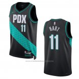 Maillot Portland Trail Blazers Josh Hart #11 Ville 2022-23 Noir