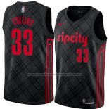 Maillot Portland Trail Blazers Zach Collins #33 Ville 2018 Noir