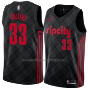 Maillot Portland Trail Blazers Zach Collins #33 Ville 2018 Noir