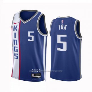 Maillot Sacramento Kings De'aaron Fox #5 Ville 2023-24 Bleu